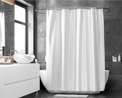 White Shower Curtain with grommets 