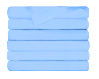 blue flat sheets stacked in a pile of 6pcs #colour_light-blue