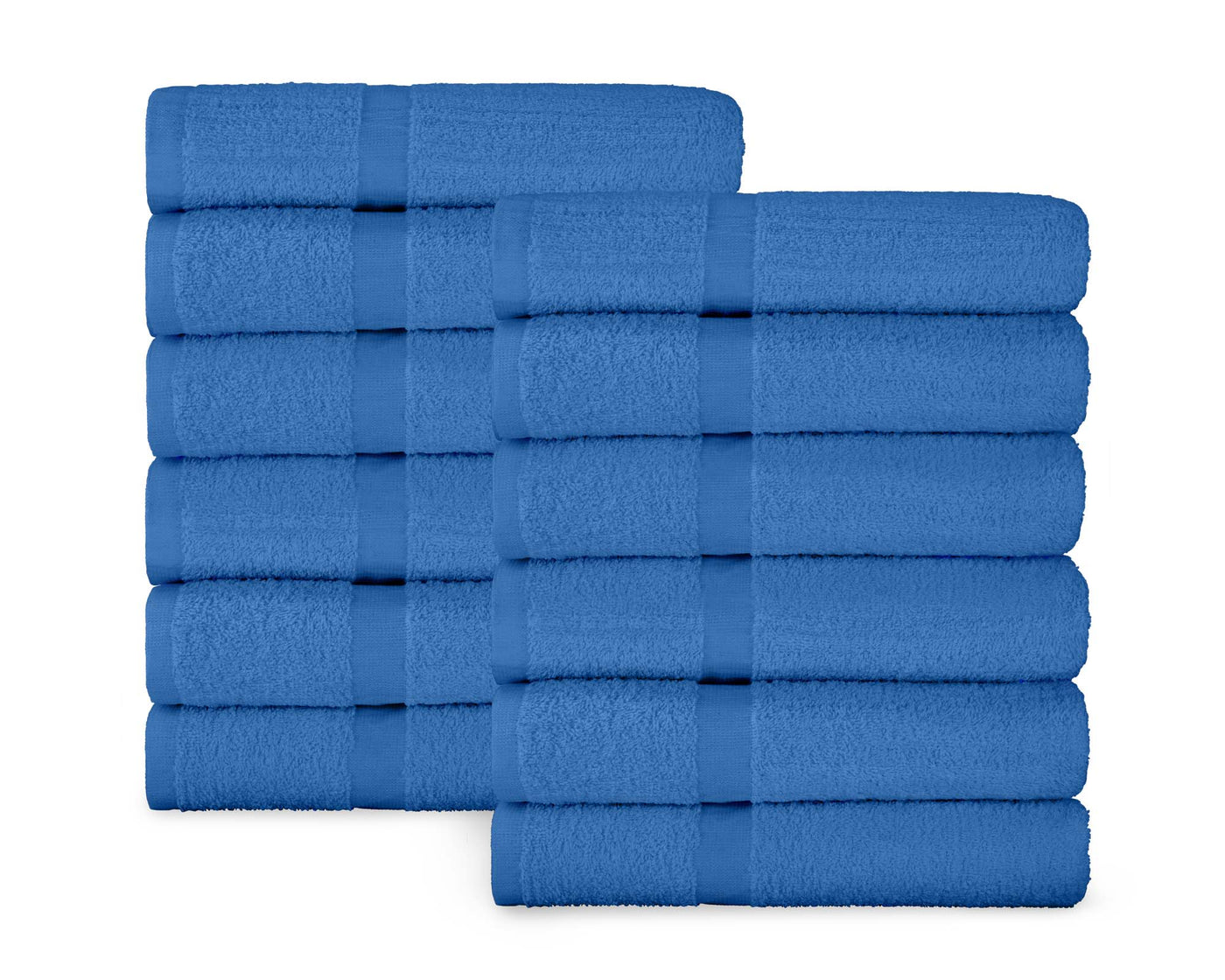 Blue towels stacked #colour_mid-blue