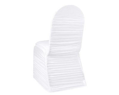 back view of spandex chair cover with ruched style