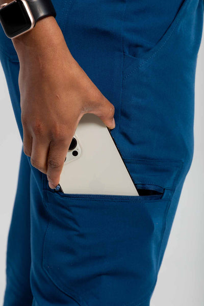 Vena Scrub Pant featuring side pocket#colour_navy-blue