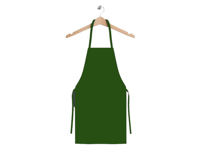 hunter green bib apron for chefs without pocket