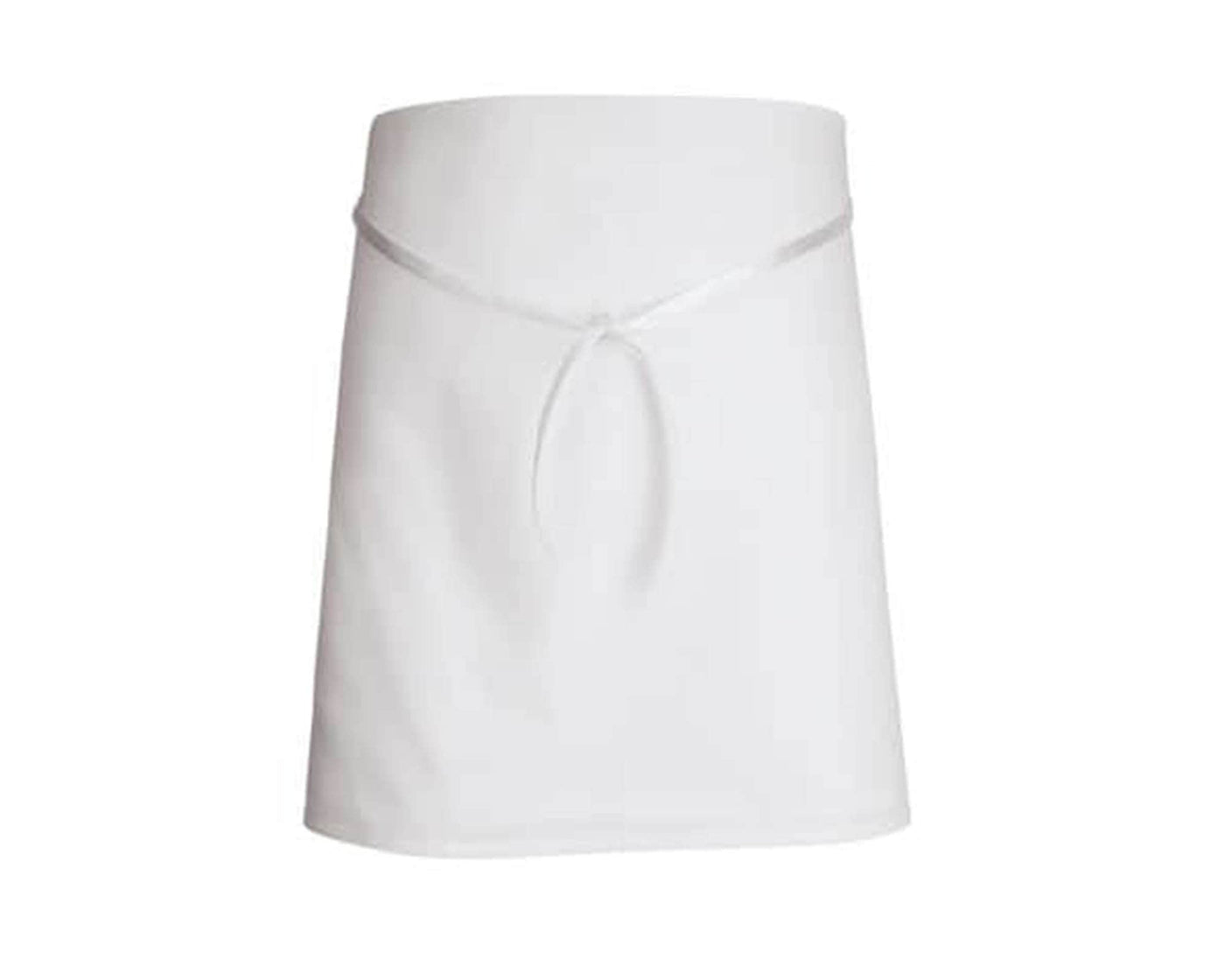 zoom image of 4 way white bar apron with white ties infront