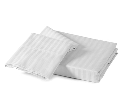White tone on tone pillowcases with 1 cm stripe