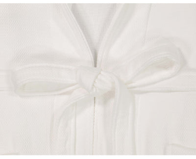 Premium luxury hotel bathrobe featuring folded belt