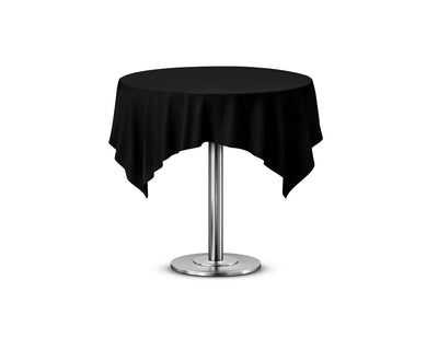 black highboy table cover drapd over cocktail table