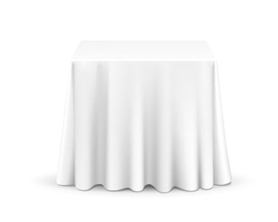 Industrial square tablecloth in white