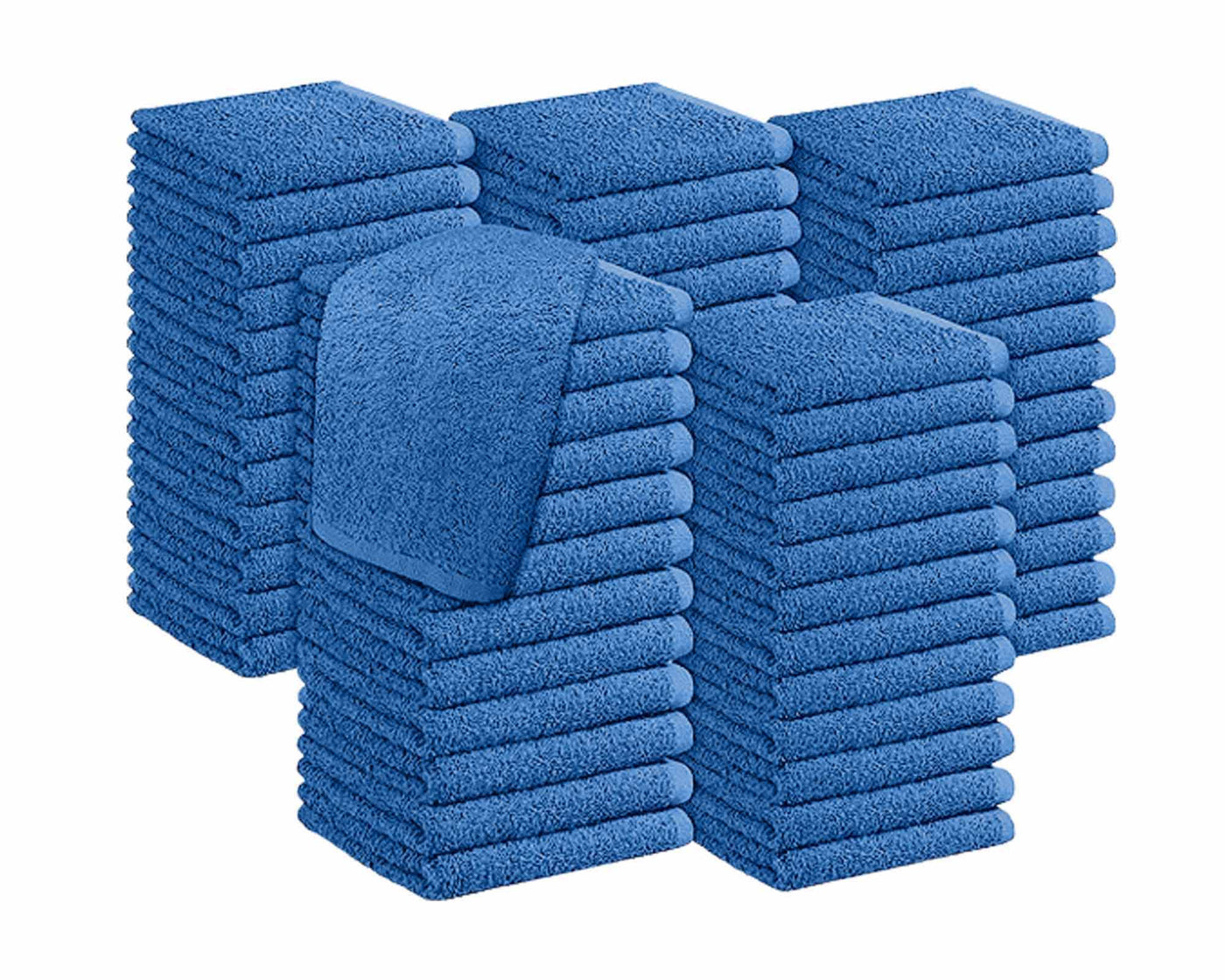 60 pack of elegance face cloth in mid blue colour #colour_mid-blue