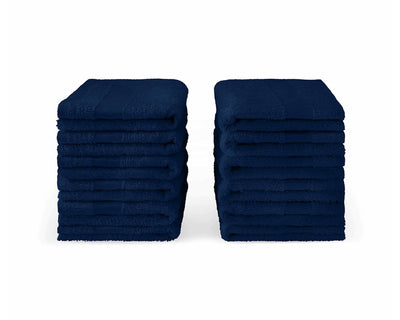 Navy blue hand towel stacked of 12 pcs #colour_navy-blue