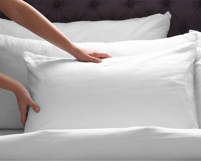 Hypoallergenic pillow on bed
