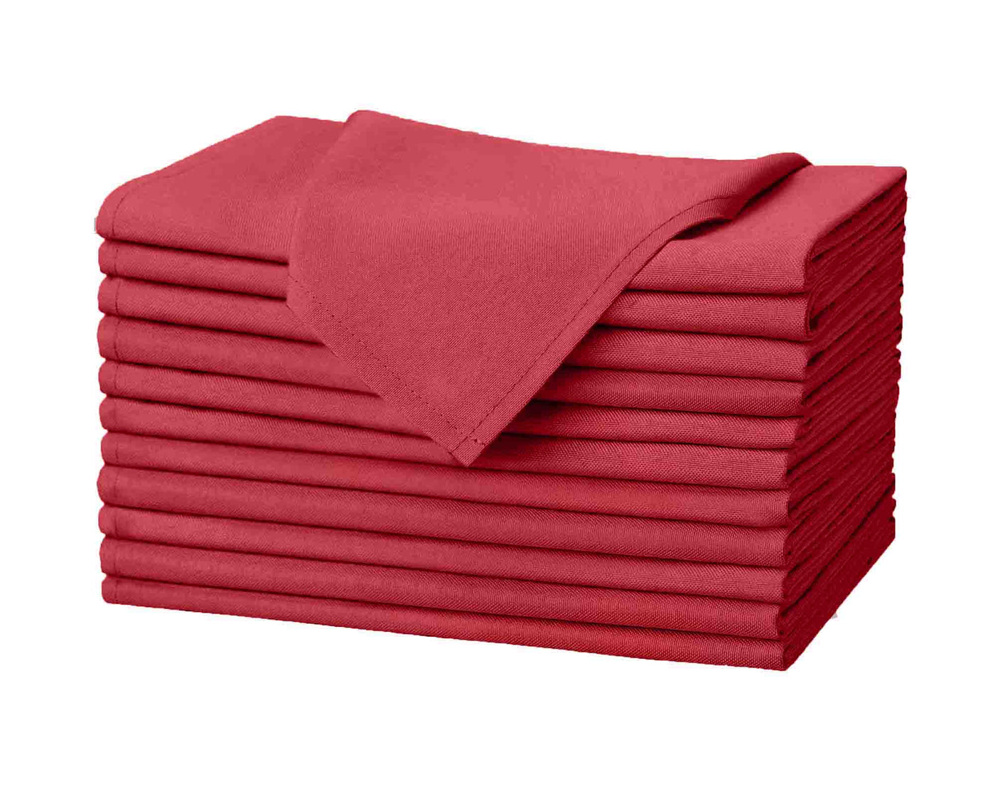 Industrial red napkin stack of 12 #colour_red