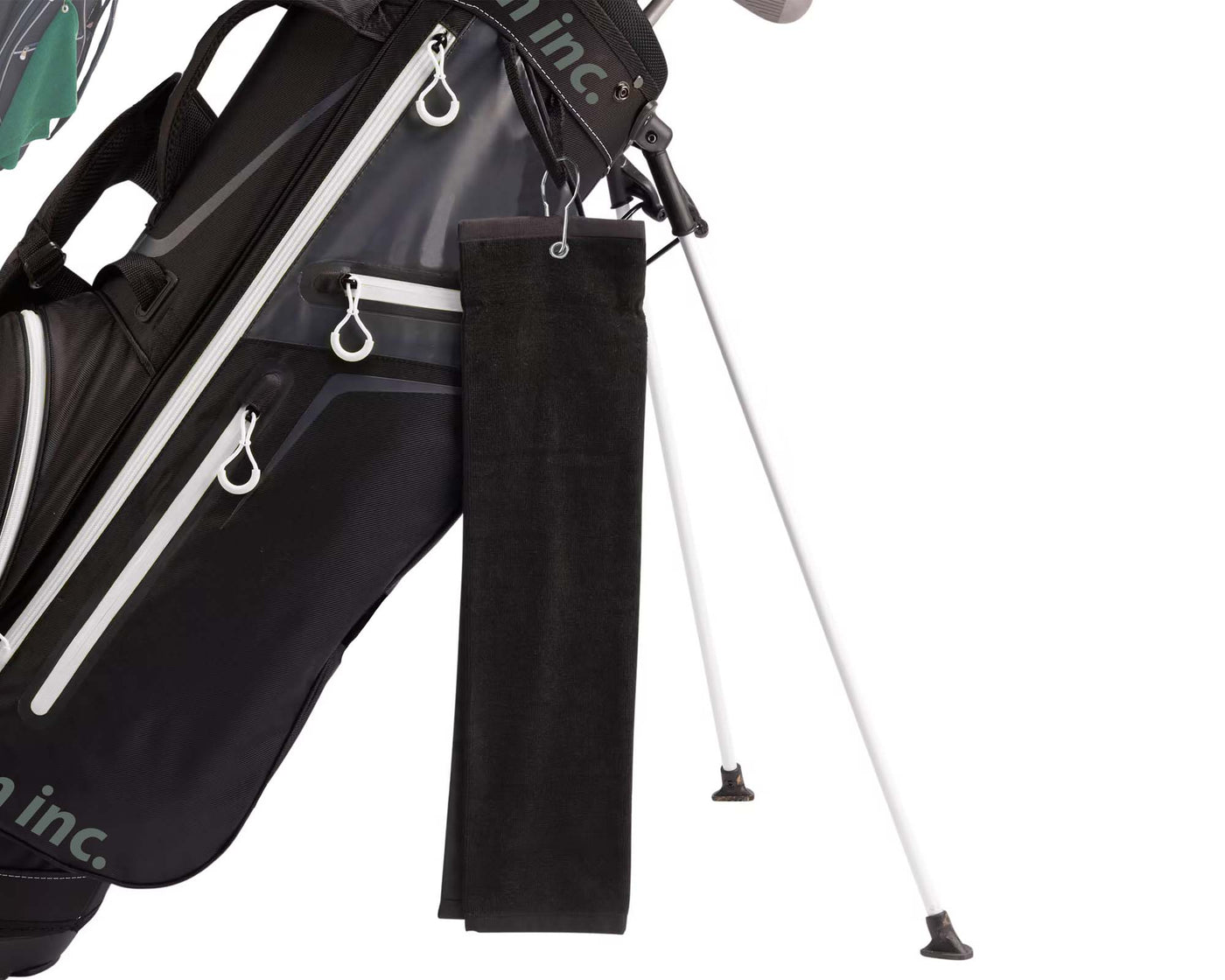 Golf Carry Bag with black golf towel #color_black