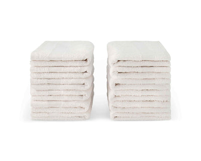 white hand towel stacked of 12 pcs #colour_white
