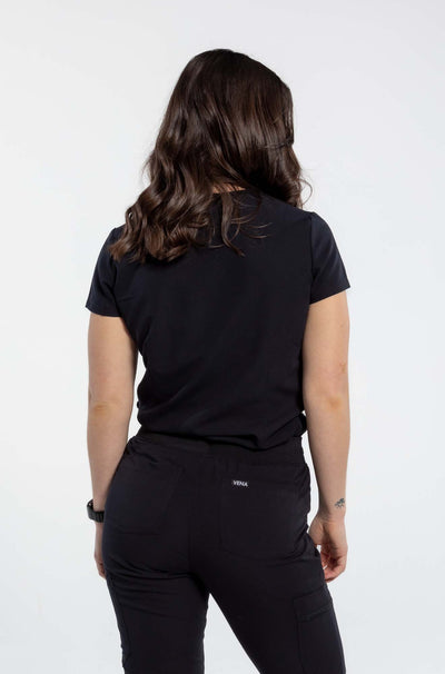 Complete set of Vena Scrub featuring top back angle#colour_black