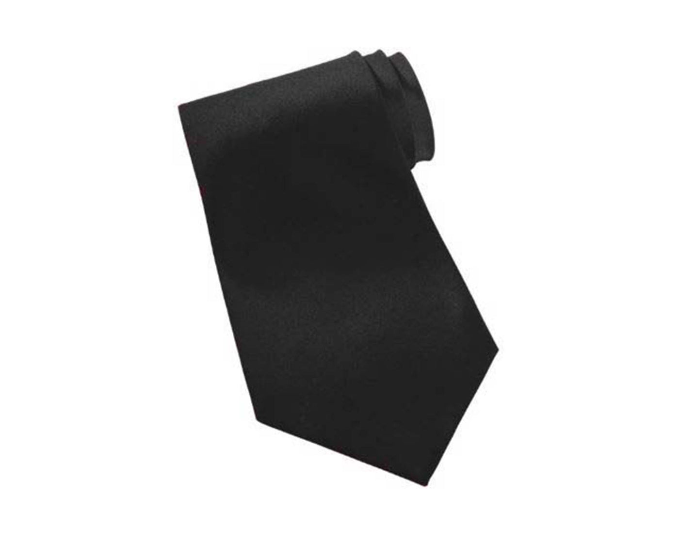 rolled black solid colour neck tie