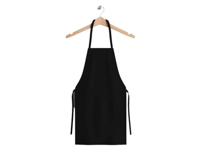 black bib apron with no pocket