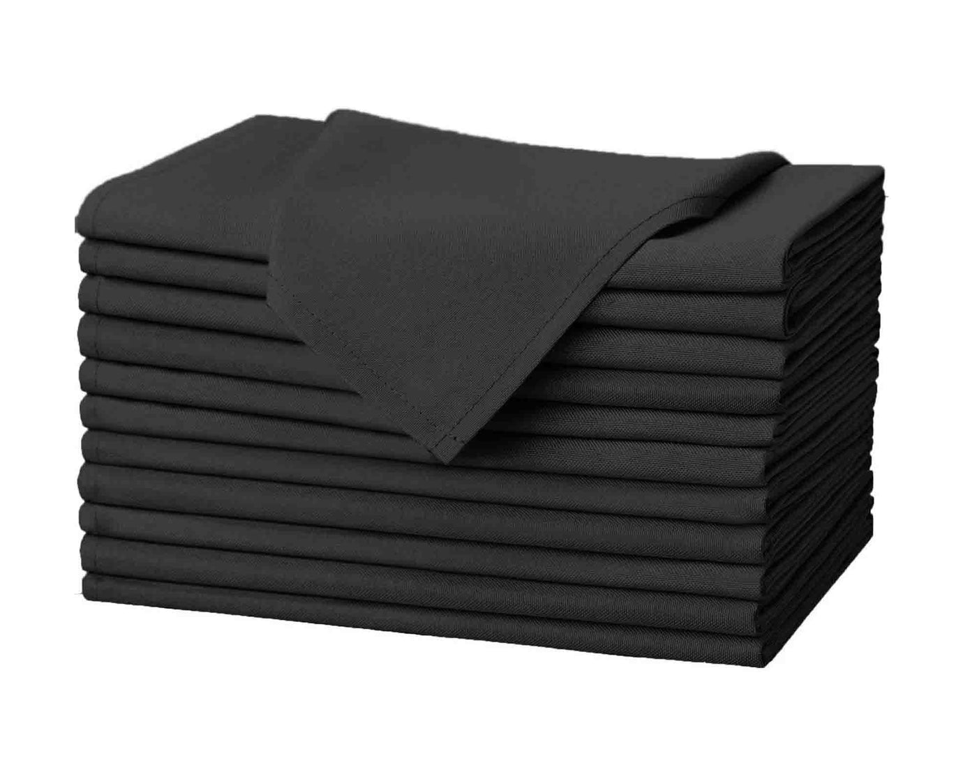 Pack of 12pcs of Black Linen Napkin #colour_black