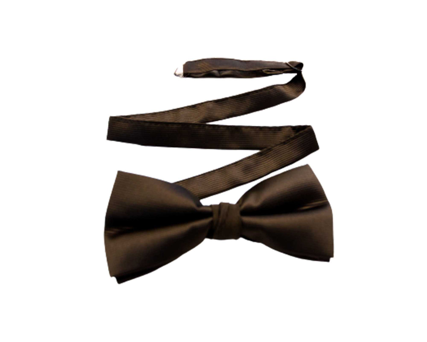 Black bow tie with long strap and metal buckle