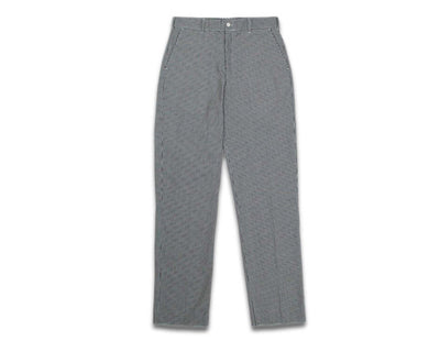 Checkered pant with white button