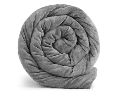 light grey rolled blanket of ultra plush fleece#colour_light-grey