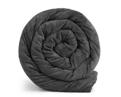 rolled deep charcoal grey ultra plush blanket#colour_deep-charcoal-grey