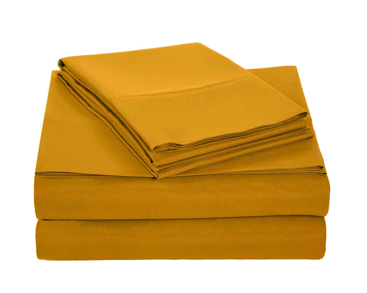 gold sheet set included 2 pillowcases 1 fitted sheet and 1 flat sheet#colour_gold