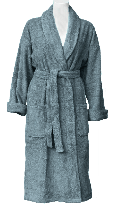  Blue Grey kimono terry style bathrobe