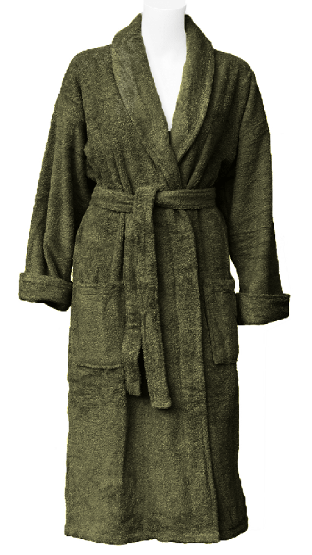 olive kimono terry style bathrobe