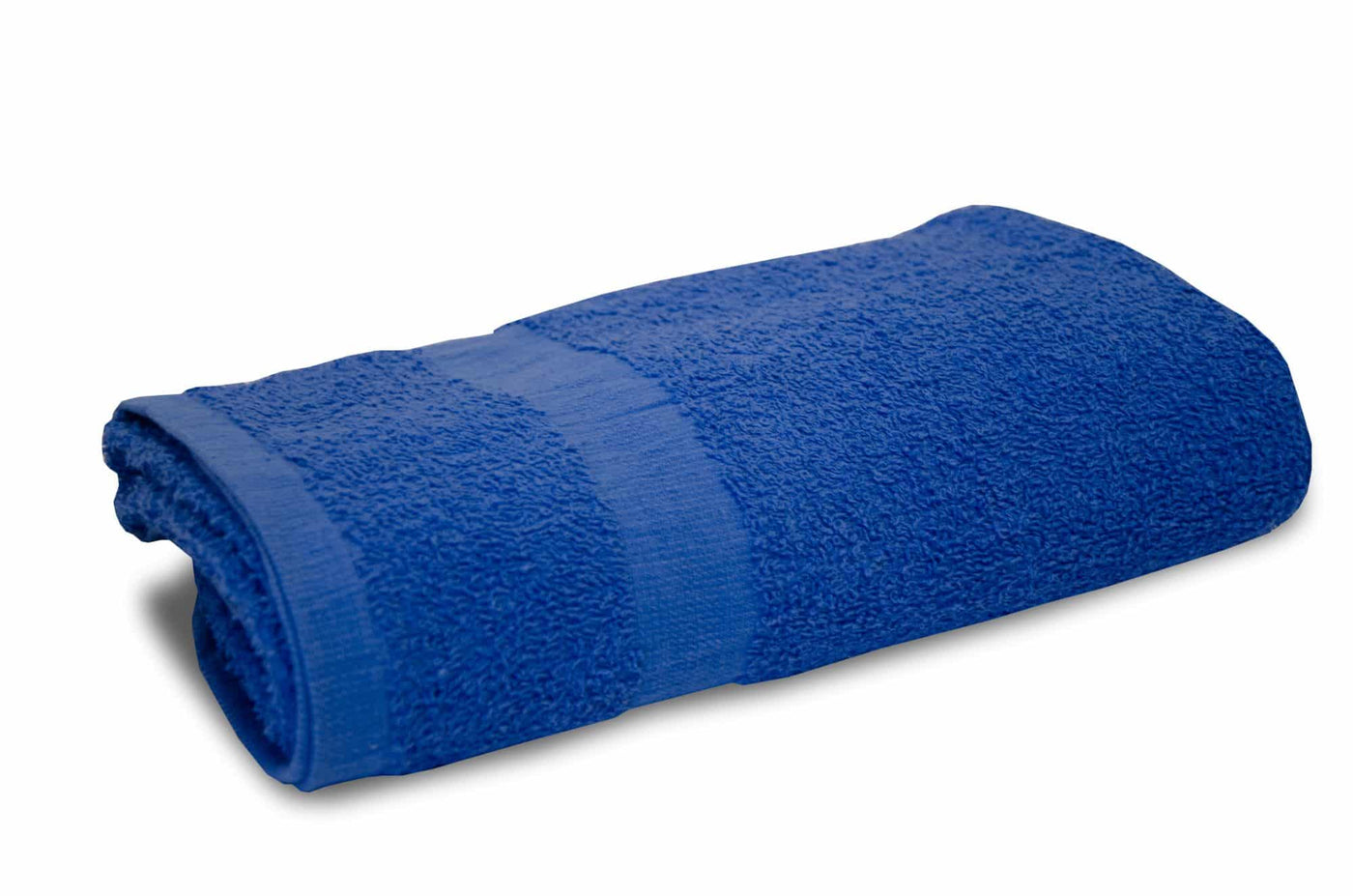 Mid Blue 100% Cotton Bath Towel with Cam Border design  #colour_mid-blue