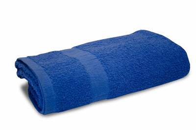 Mid Blue 100% Cotton Bath Towel with Cam Border design