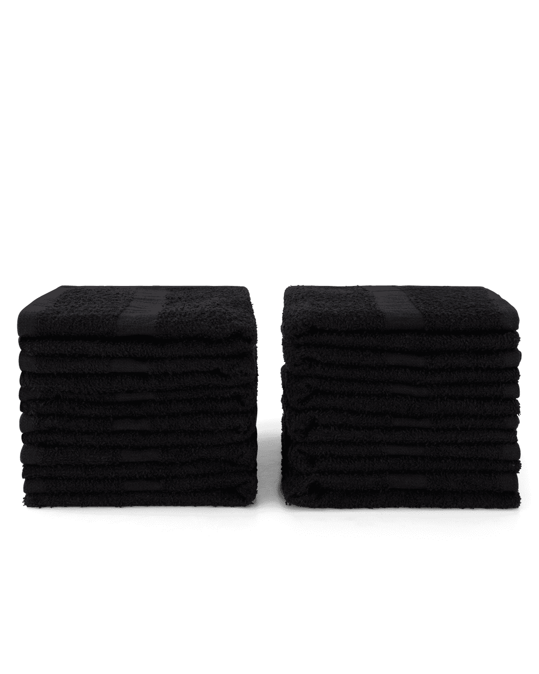 Pack of 12 black hand towels and black salon towels