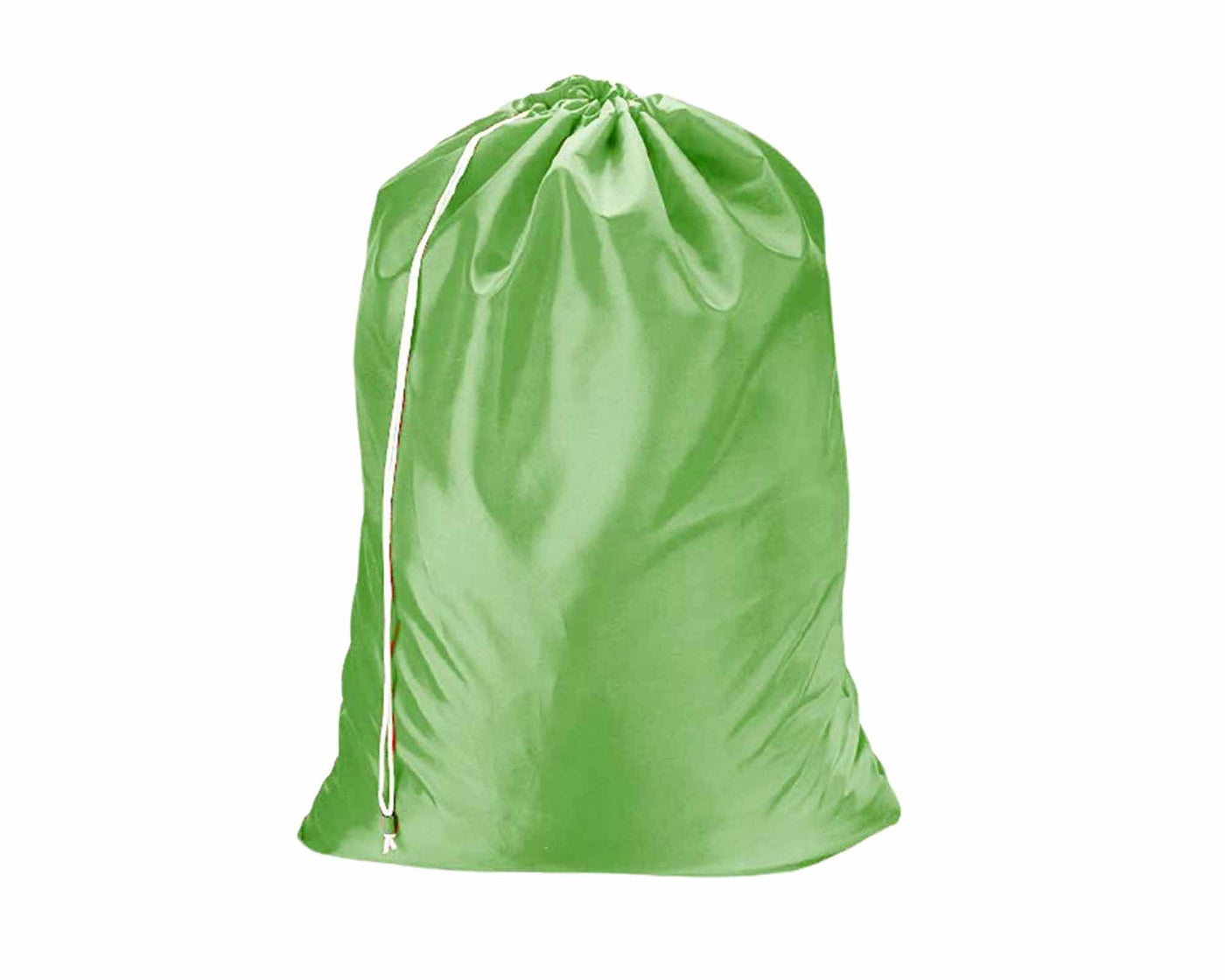 Industrial leaf green laundry bag with white draw stringd