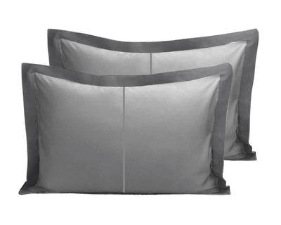 2 shams pillowcase #colour_light-grey-and-deep-charcoal-grey