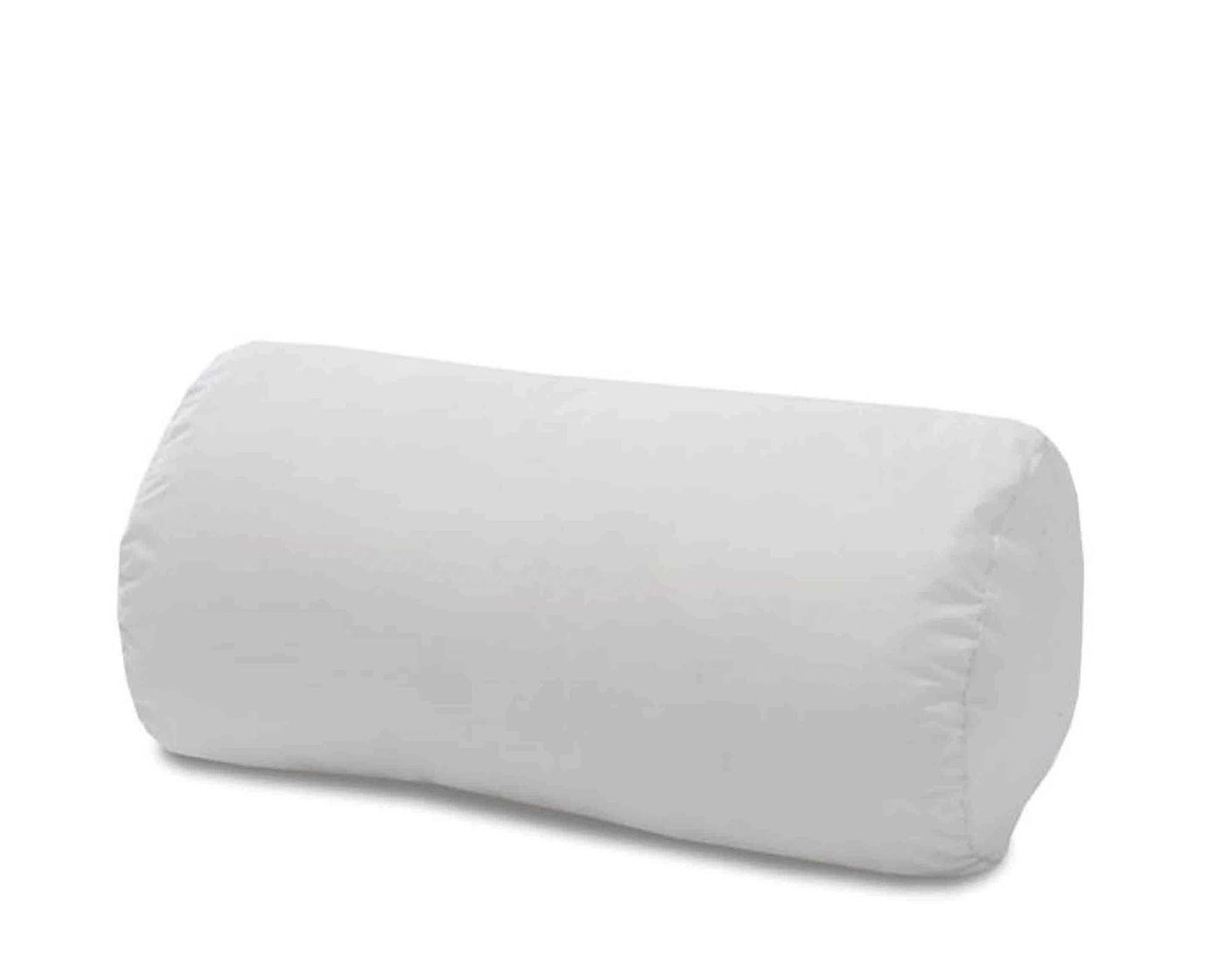 White neck roll pillow