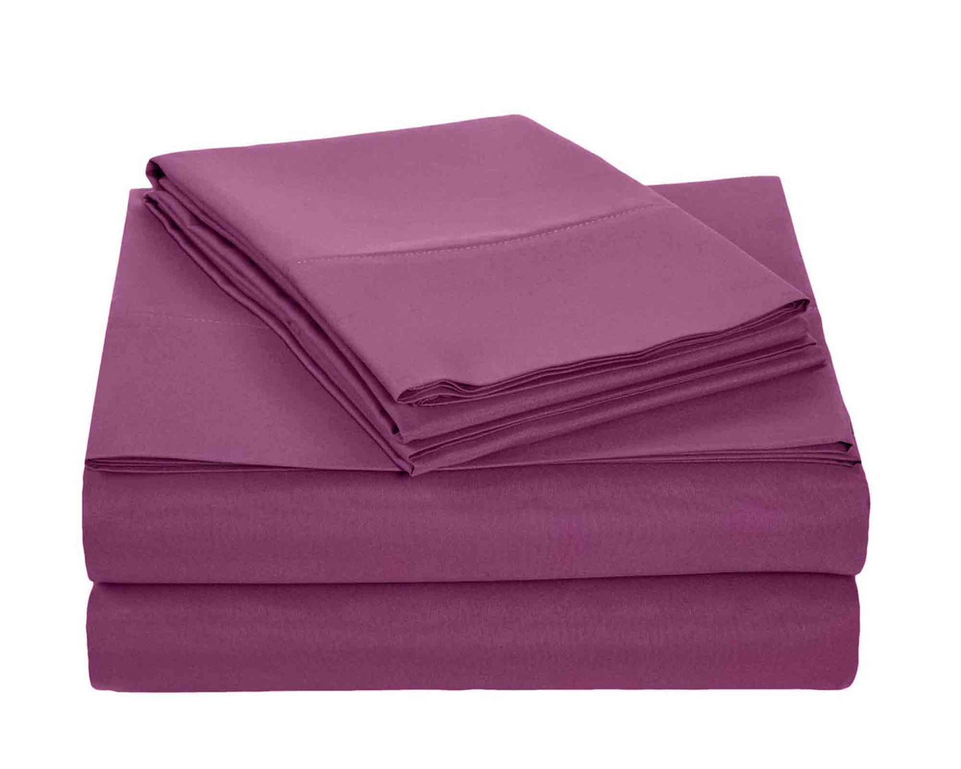 plum purple sheet set included 2 pillowcases 1 fitted sheet and 1 flat sheet#colour_plum-purple