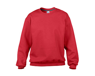 red crew neck sweatshirt