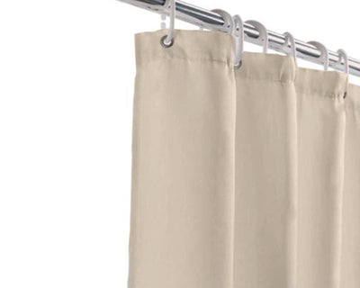 colour beige Shower curtain with metal grommets and with plastic hooks