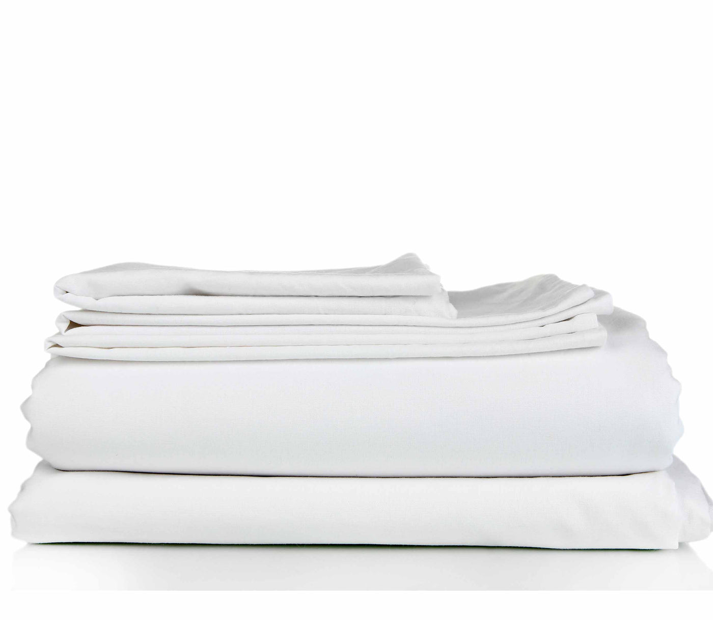 T250 Bed linen Collections white flat sheet, white fitted sheet and white pillowcases