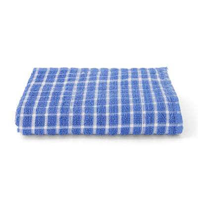 Commercial Grade Tea Towel, Image of blue checkered tea towel