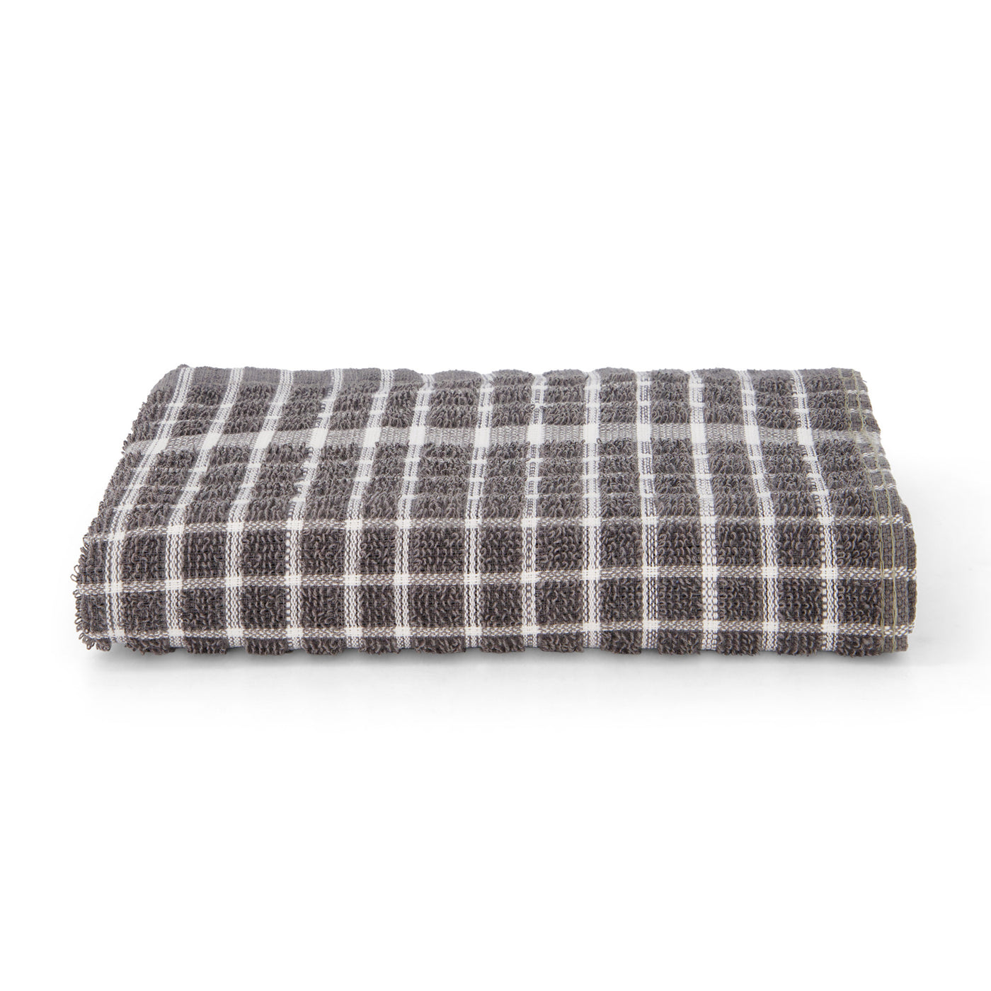 Commercial Grade Tea Towel, Image of grey checkered tea towel