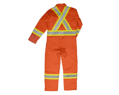 Industrial Quilted coverall with reflective stripe, back view