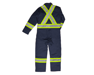 Induastrial Navy Blue Quilted Coverall Featuring back view