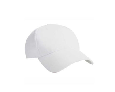 White baseball cap with spandex back on a white background