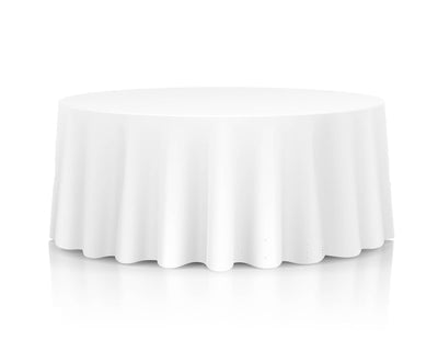 ROUND Spun Polyester Tablecloth In White