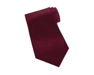 rolled burgundy solid colour neck tie