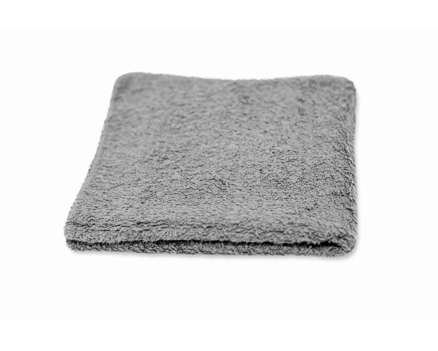 grey serge terry towel with white background