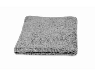 grey serge terry towel with white background