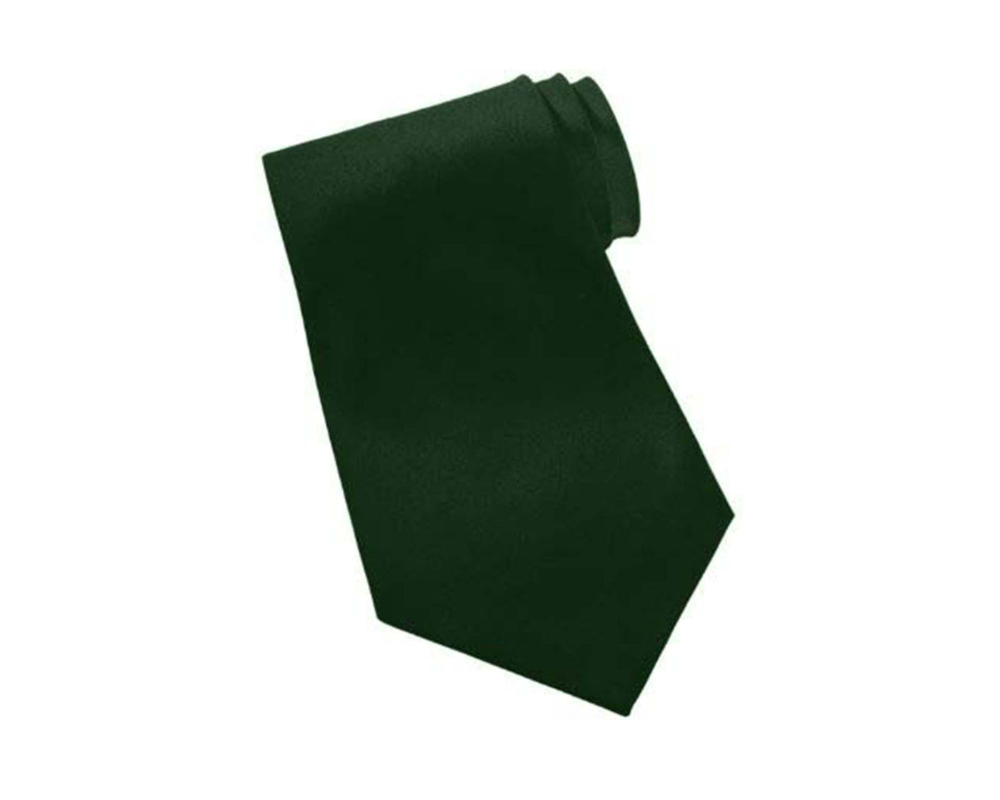 hunter green solid neck tie on white background
