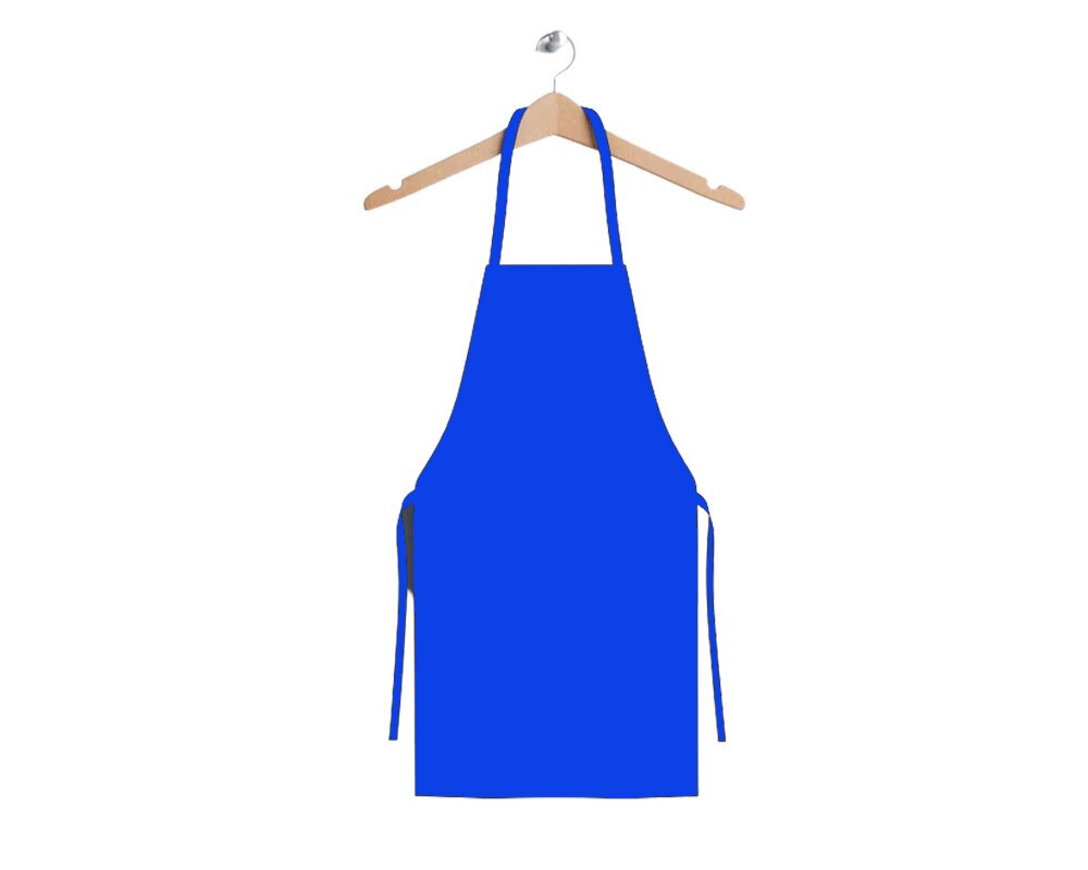 royal blue chefs bib apron without pocket