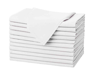 Pack of 12pcs of White Linen Napkin #colour_white